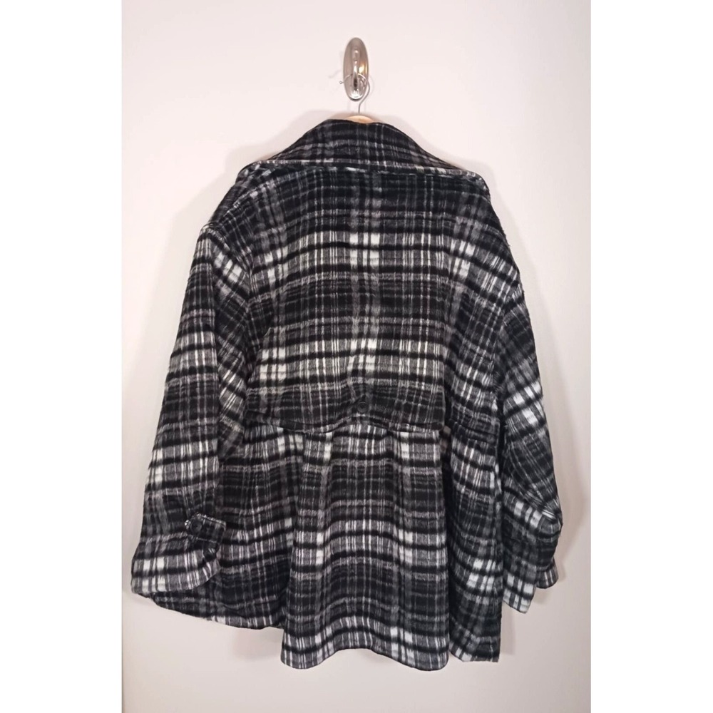 Free People Highlands Oversized Plaid Peacoat NWT Womens Large Slouchy Coat - Picture 2 of 6